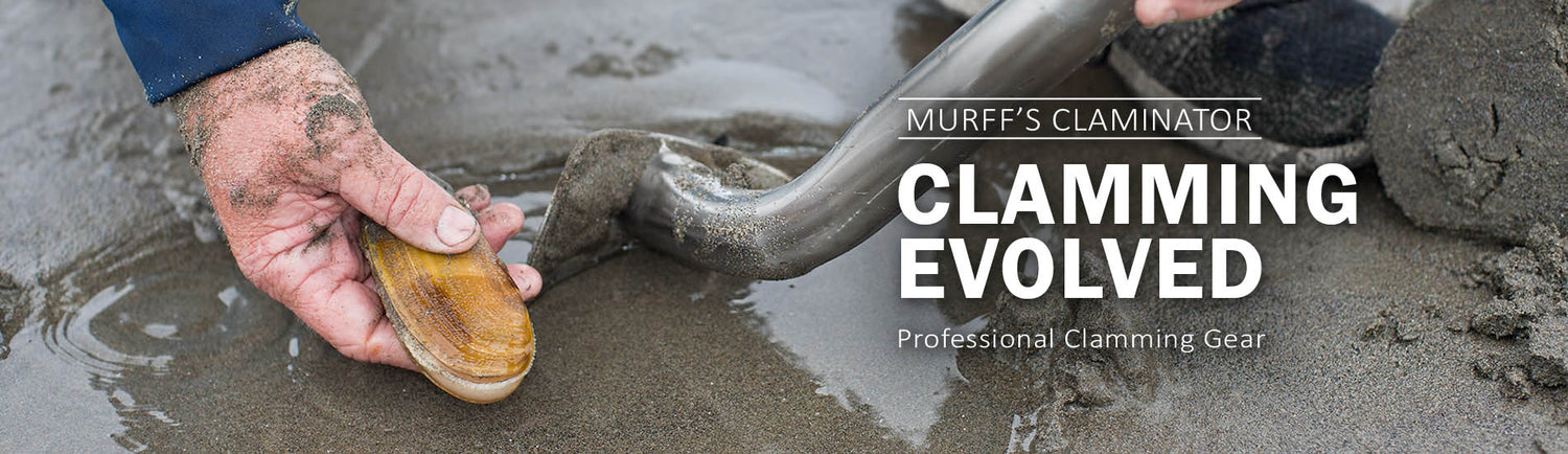 Razor Clamming on beach with Murff's Claminator clam shovel clamming evolved professional clamming gear